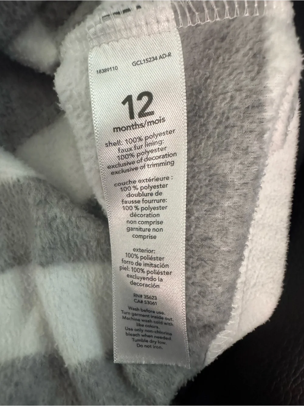 Carter's Gray & White Striped Sherpa-Collar Pullover